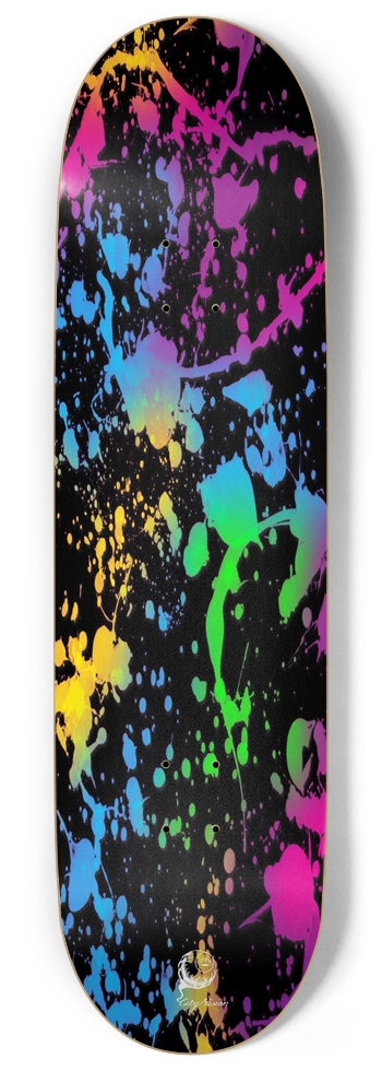 Splatter Paint Black 9.00 9 Inch Skateboard