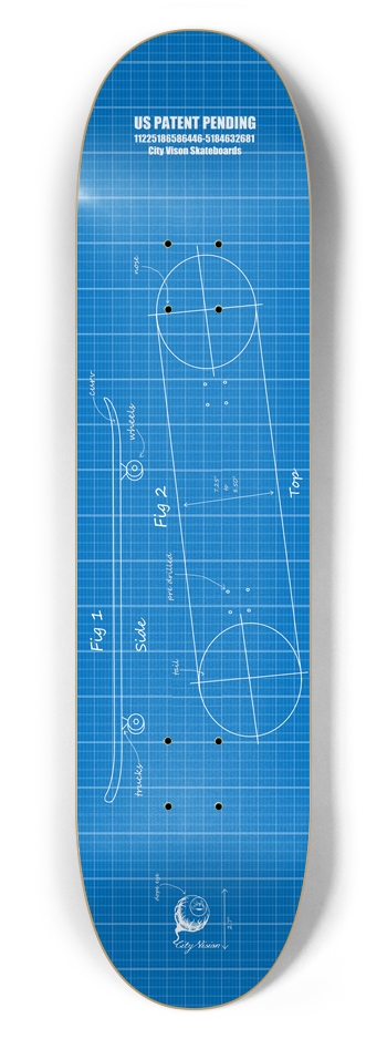 Blue Print 7.62 7-5/8 Skateboard Deck