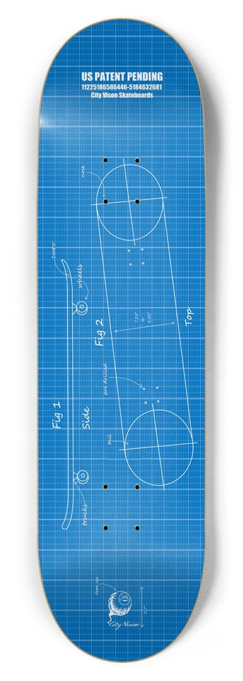 Blue Print 8.75 8-3/4 Inch Skateboard
