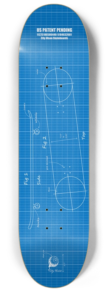 Blue Print 8.25 8-1/4 Skateboard Deck