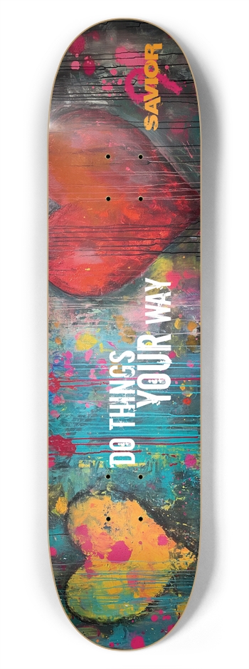 SAVIOR 9 - Painted Hearts 7-3/4 Skateboard Deck