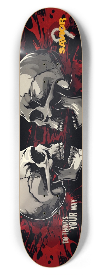 SAVIOR 9 - Skull Face-Off 7-3/4 Skateboard Deck