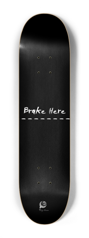 Brake Here Black Mini 7.25 7-1/4 Mini/Kid Skateboard