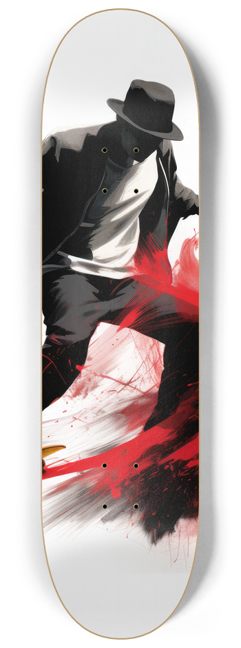 Red dancing Skateboard Series #2 8-1/4 Skateboard Deck