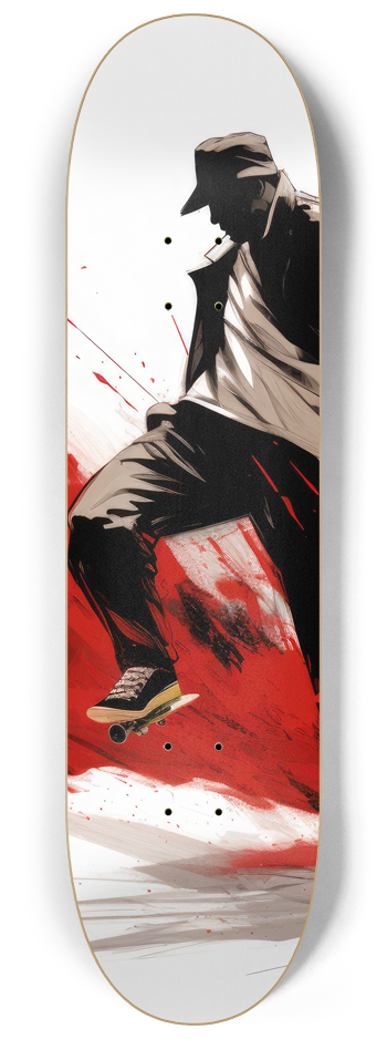 Red Dancing Skateboarder Series #2 8-1/4 Skateboard Deck