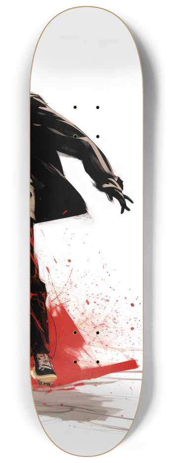 Red Dancing Skateboarder Series #3 8-1/4 Skateboard Deck