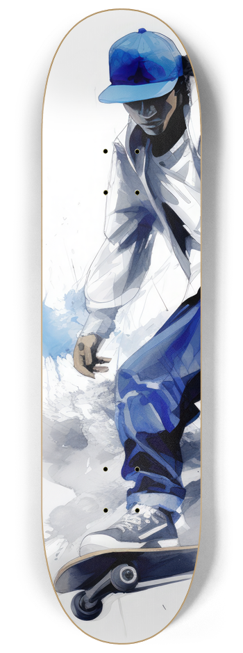 Blue Skateboarder Series #1 8-1/4 Skateboard Deck