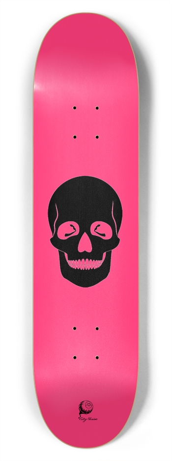 Hot Pink Skull 7.75 7-3/4 Skateboard Deck