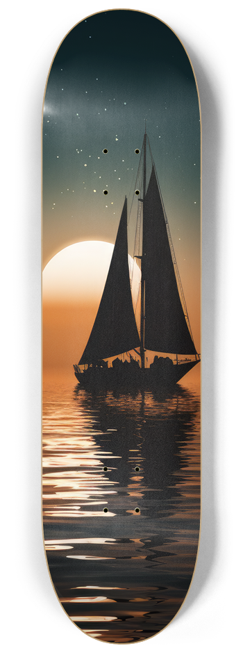sailing at sunset Skateboard Series #2 8-1/4 Skateboard Deck