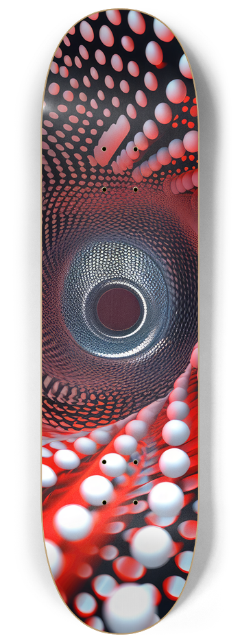 Spiral Red Dots Skateboard Series #2 8-1/4 Skateboard Deck