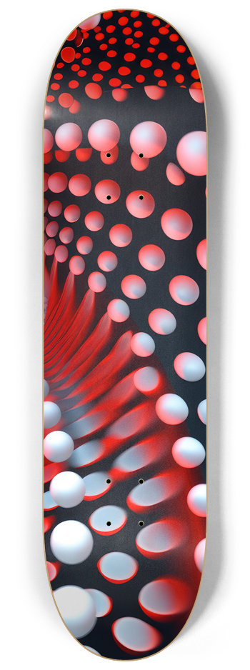 Spiral Red Dots Skateboard Series #3 8-1/4 Skateboard Deck