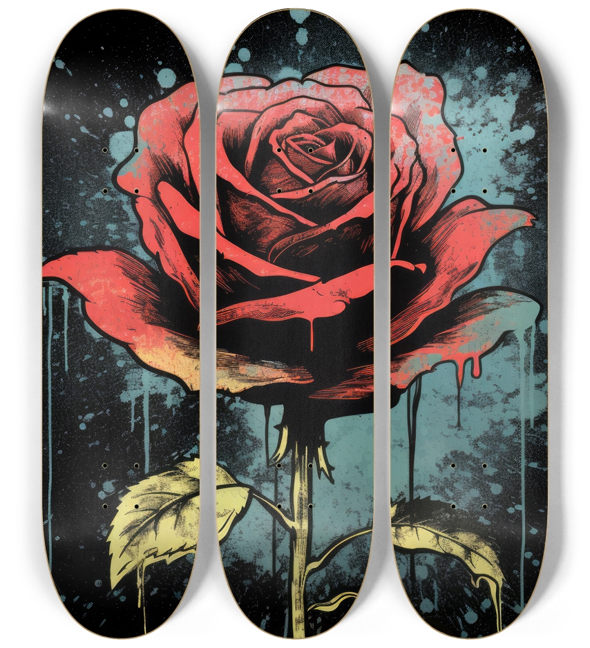 A Rose A rose Skateboard Series 3 Deck Wall Series