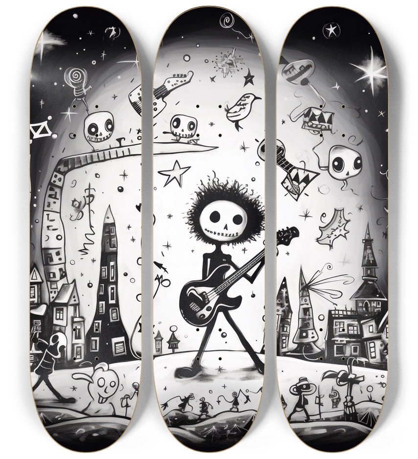 Heavy Metal Band Skateboard Series 3 Deck Wall Series