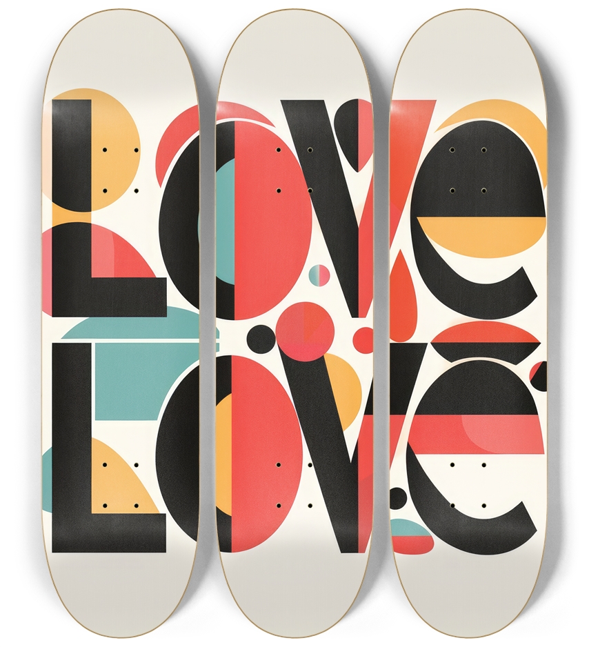 Love Skateboard Series 3 Deck Wall Series