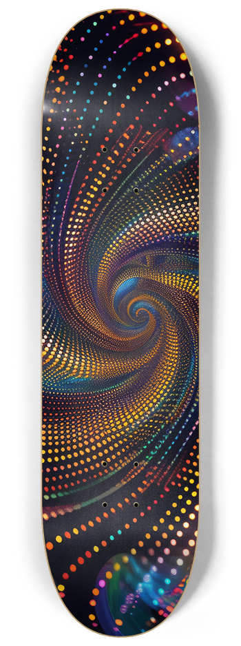 Spiral color dots Skateboard Series #2 8-1/4 Skateboard Deck