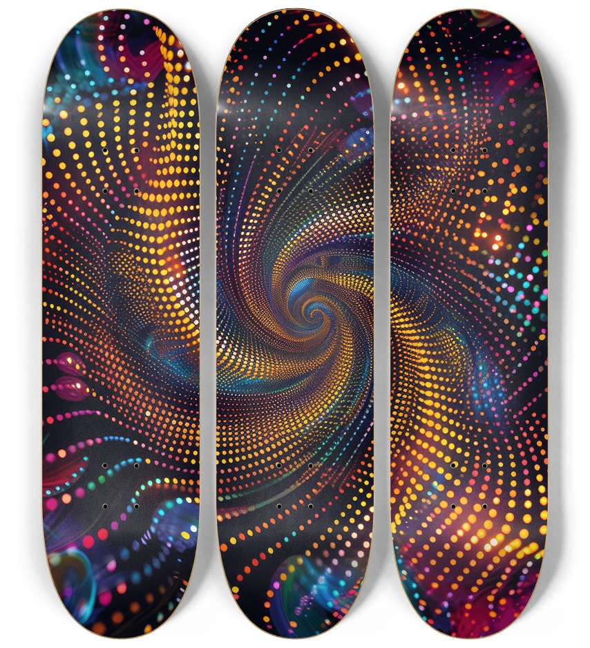 Spiral color dots Skateboard Series 3 Deck Wall Series