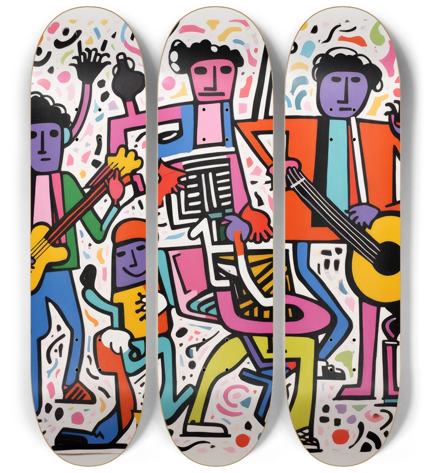 the band Skateboard Series 3 Deck Wall Series