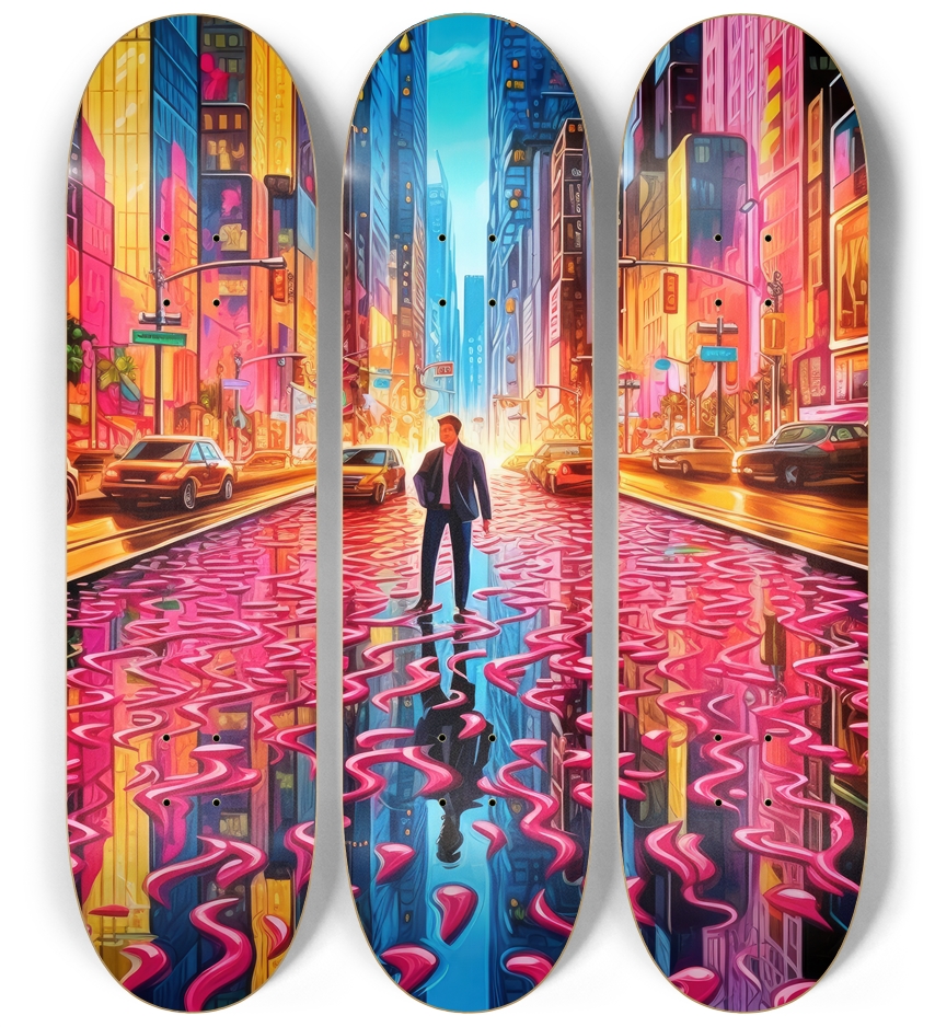 THE STREET Skateboard Series 3 Deck Wall Series
