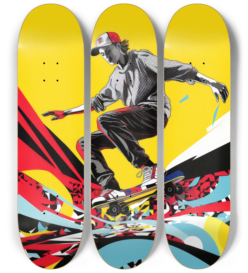 Pop Art Skateboarder Series 3 Deck Wall Series