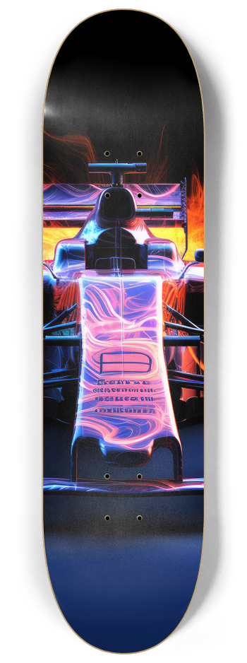 Flaming Racing Cars Skateboard Series #2 8-1/4 Skateboard Deck