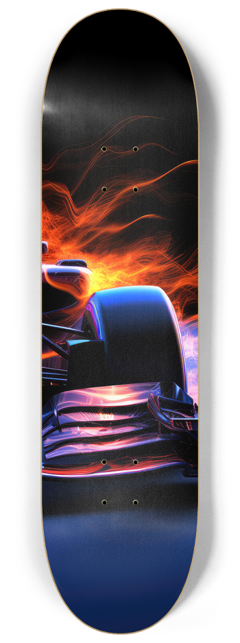 Flaming Racing Cars Skateboard Series #3 8-1/4 Skateboard Deck