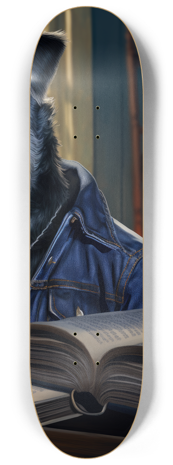 Schnauzer Reading Skateboard Series #3 8-1/4 Skateboard Deck