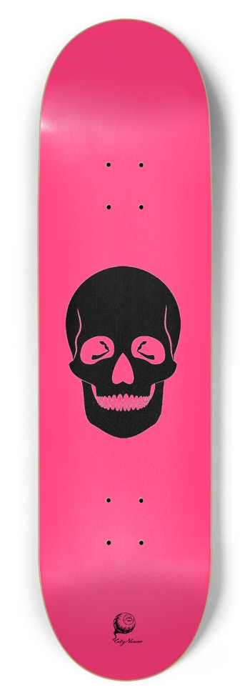 Hot Pink Skull 8.75 8-3/4 Inch Skateboard