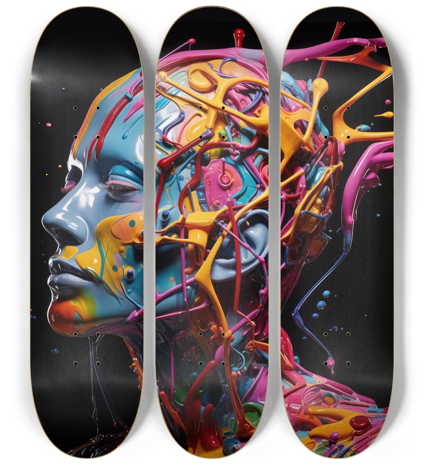 3 Paint my Face Skateboard Series 3 Deck Wall Series