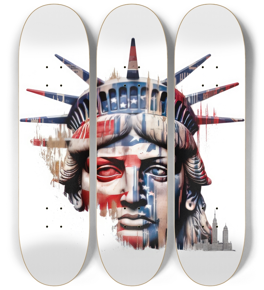 America Skateboard Series 3 Deck Wall Series