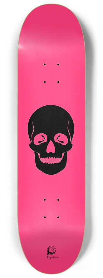 Hot Pink Skull 8.25 8-1/4 Skateboard Deck