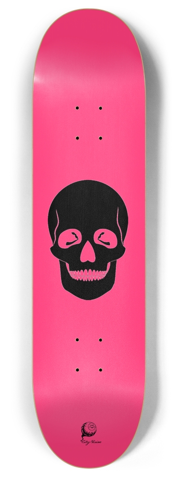 Hot Pink Skull 8.00 8 Inch Skateboard Deck