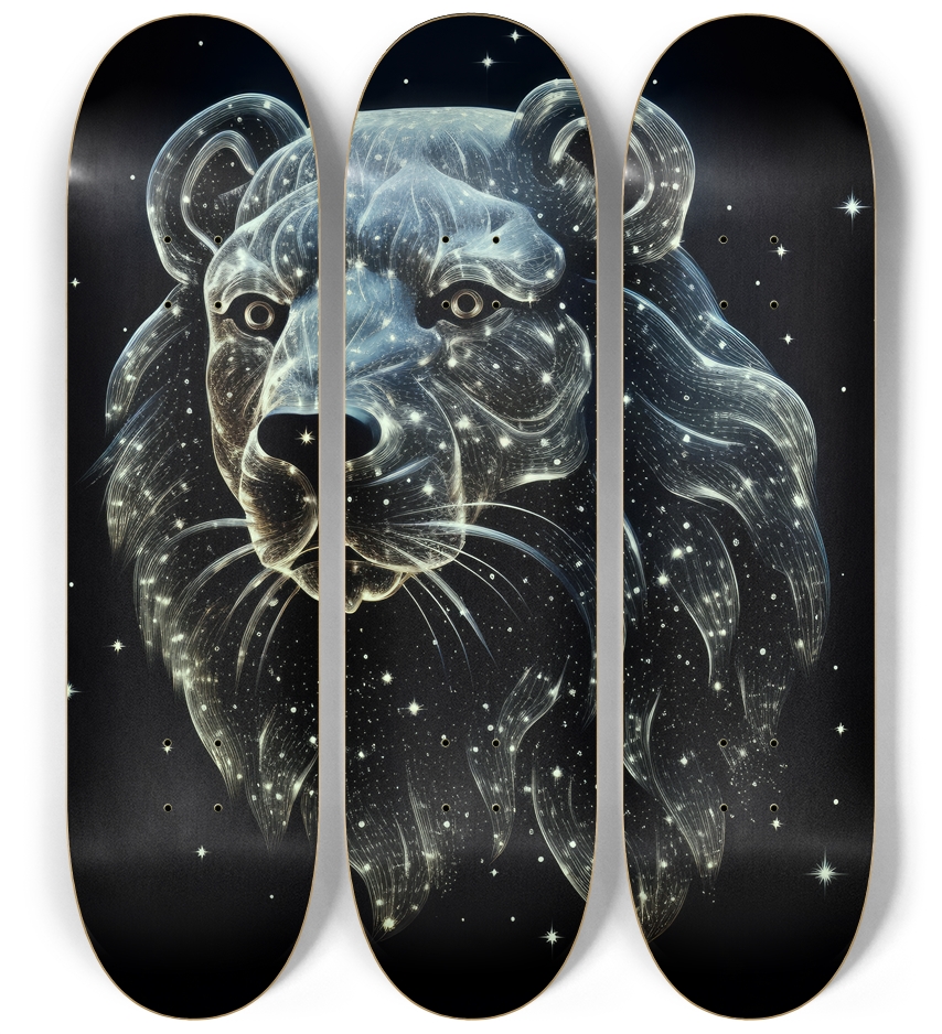 Glow in the dark lion constellation 3 Deck Wall Series