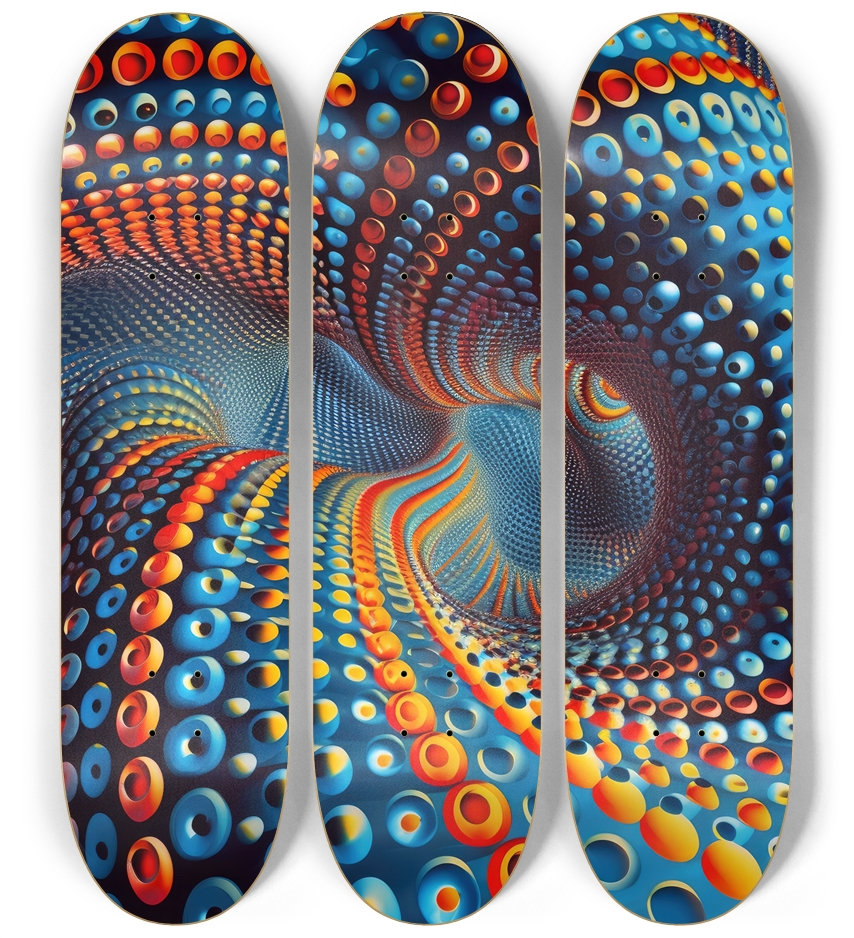 Spiral Dots Skateboard Series 3 Deck Wall Series