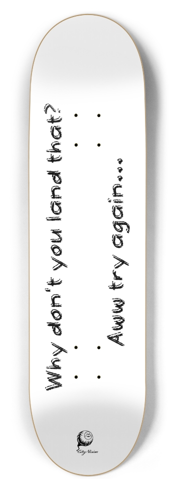 Try Again White 8.50 8-1/2 Skateboard Deck