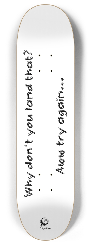 Try Again White 8.00 8 Inch Skateboard Deck