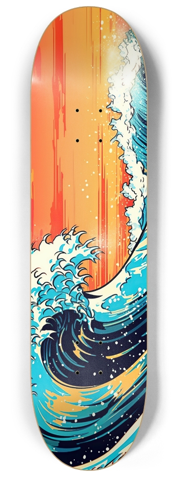 Great Wave Japanese Art Sunset 232 Skateboards 8-1/4 Skateboard Deck