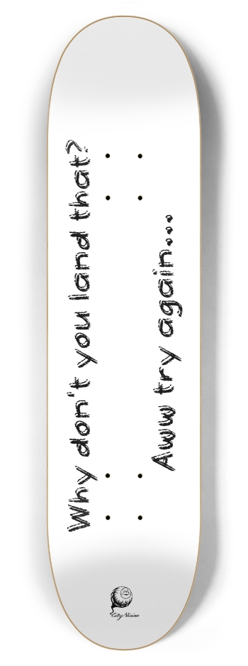 Try Again White 7.87 7-7/8 Skateboard Deck