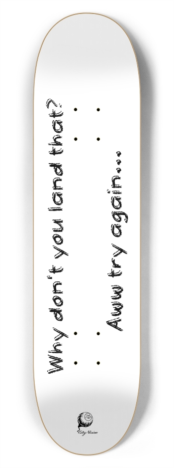 Try Again White 7.75 7-3/4 Skateboard Deck