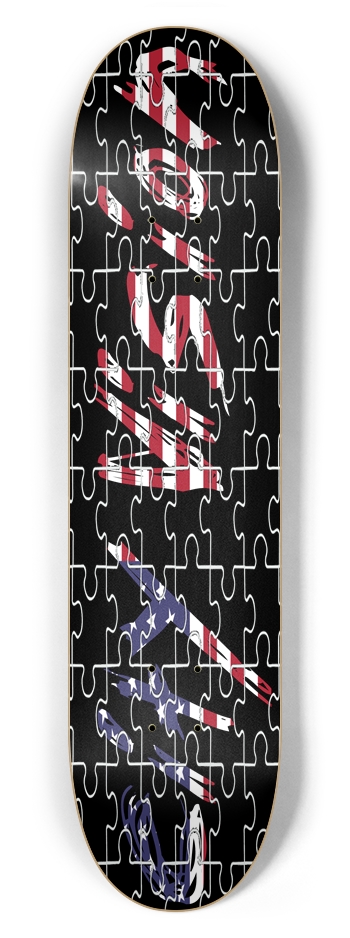 Name Puzzle 7.62 7-5/8 Skateboard Deck