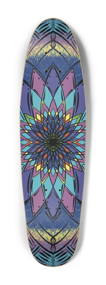 Magic Mandala Custom Skateboard Cruiser Shape