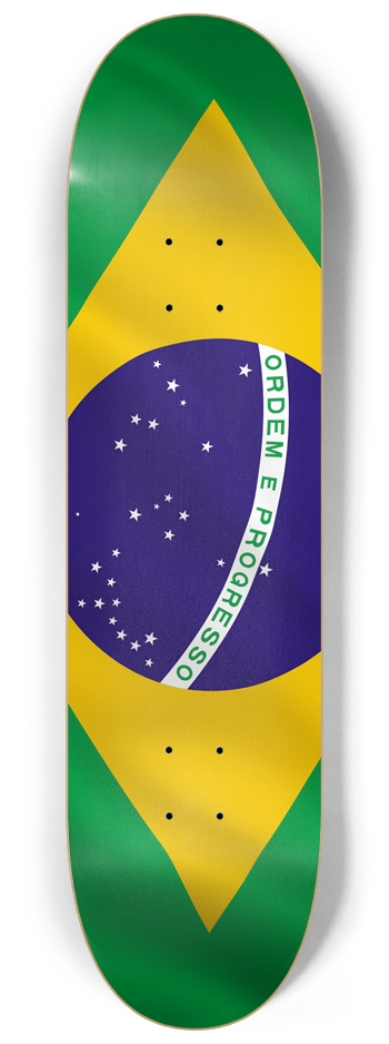 Brazil Flag Brazilian Flag Skateboard Custom Deck 8-1/4 Skateboard Deck