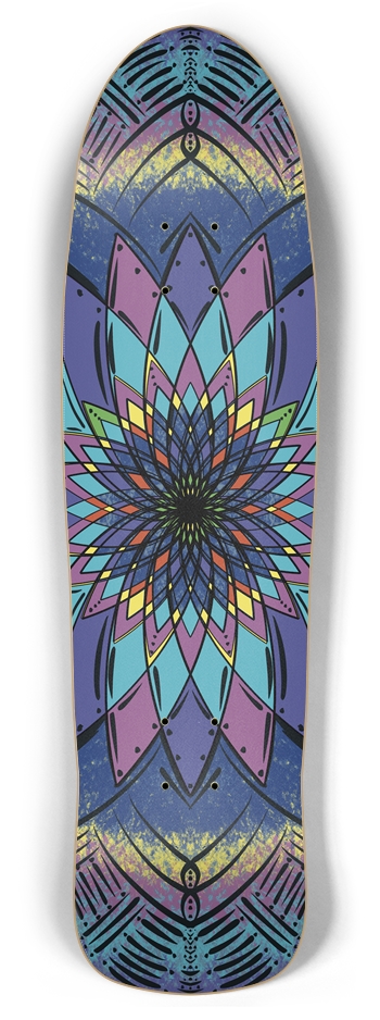 Magic Mandala Custom Skateboard Retro Rocket