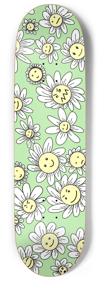 Flower Frenzy (Green) 9.00 9 Inch Skateboard