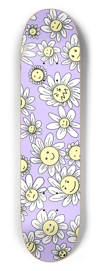 Flower Frenzy (Purple) 7.50 7-1/2 Skateboard Deck