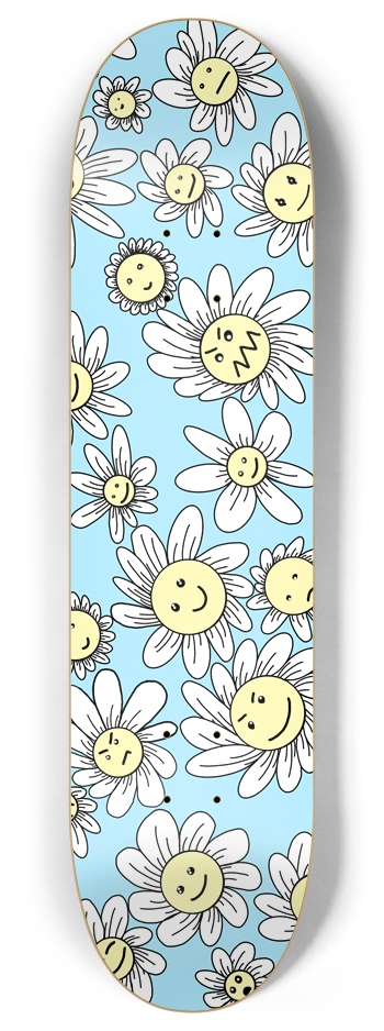 Flower Frenzy (Blue) 8.00 8 Inch Skateboard Deck