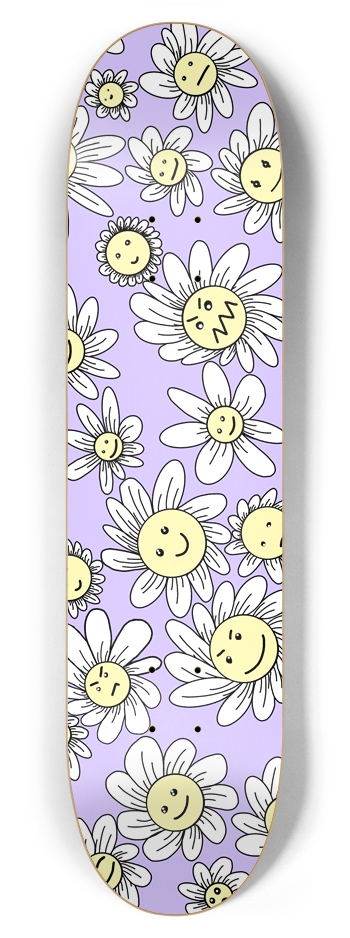 Flower Frenzy (Purple) 7.87 7-7/8 Skateboard Deck