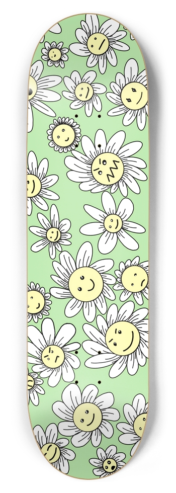 Flower Frenzy (Green) 8.75 8-3/4 Inch Skateboard