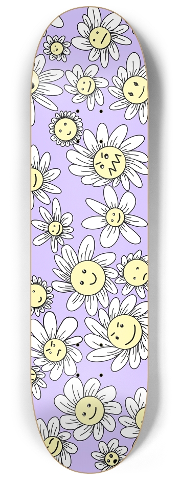 Flower Frenzy (Purple) 8.25 8-1/4 Skateboard Deck