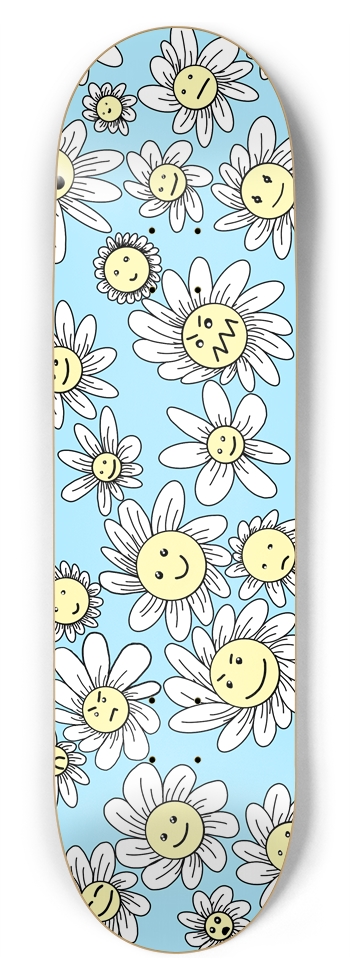 Flower Frenzy (Blue) 8.75 8-3/4 Inch Skateboard