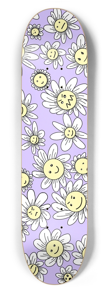 Flower Frenzy (Purple) 7.62 7-5/8 Skateboard Deck